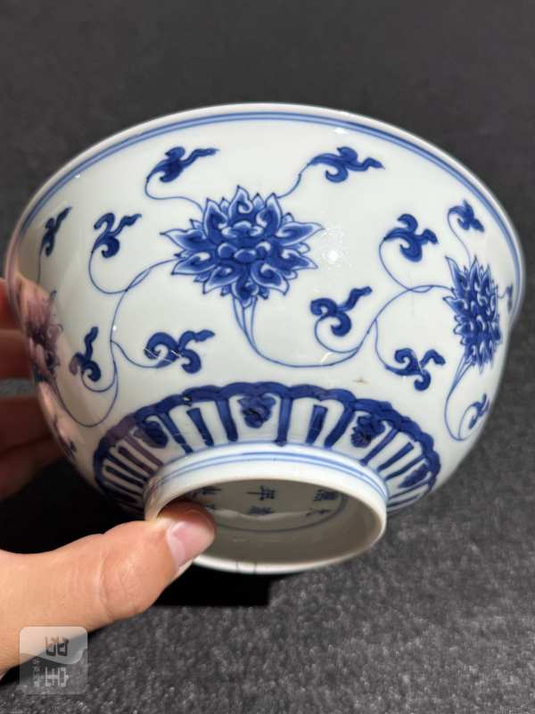 清康熙 青花缠枝莲纹碗 - 图6
